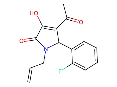 3-acetyl-2-(2-fluorophenyl)-4-hydroxy-1-prop-2-enyl-2H-pyrrol-5-one structure