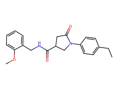 1-(4-ethylphenyl)-N-[(2-methoxyphenyl)methyl]-5-oxopyrrolidine-3-carboxamide structure