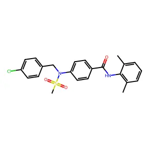 4-[(4-chlorophenyl)methyl-methylsulfonylamino]-N-(2,6-dimethylphenyl)benzamide structure
