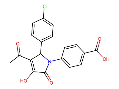 4-[3-acetyl-2-(4-chlorophenyl)-4-hydroxy-5-oxo-2H-pyrrol-1-yl]benzoic Acid structure
