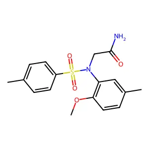 2-(2-methoxy-5-methyl-N-(4-methylphenyl)sulfonylanilino)acetamide structure