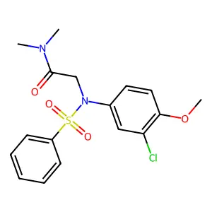 2-[N-(benzenesulfonyl)-3-chloro-4-methoxyanilino]-N,N-dimethylacetamide structure