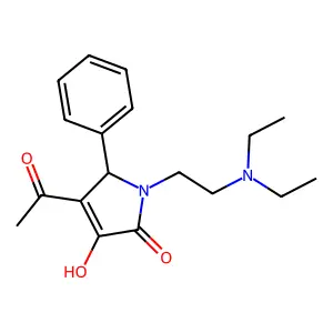3-acetyl-1-(2-diethylaminoethyl)-4-hydroxy-2-phenyl-2H-pyrrol-5-one structure