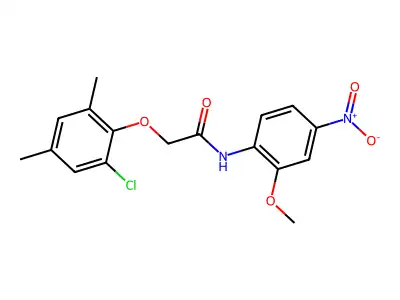 2-(2-chloro-4,6-dimethylphenoxy)-N-(2-methoxy-4-nitrophenyl)acetamide structure