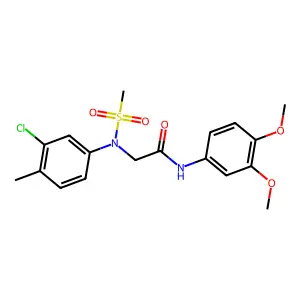 2-(3-chloro-4-methyl-N-methylsulfonylanilino)-N-(3,4-dimethoxyphenyl)acetamide structure