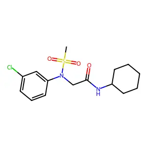 2-(3-chloro-N-methylsulfonylanilino)-N-cyclohexylacetamide structure