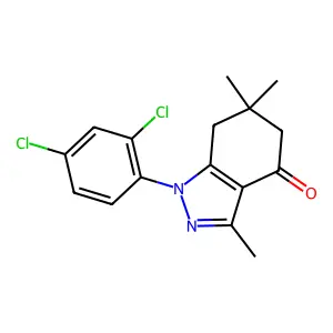 1-(2,4-dichlorophenyl)-3,6,6-trimethyl-1,5,6,7-tetrahydro-4H-indazol-4-one structure