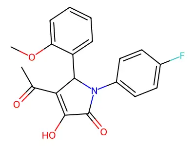3-acetyl-1-(4-fluorophenyl)-4-hydroxy-2-(2-methoxyphenyl)-2H-pyrrol-5-one structure