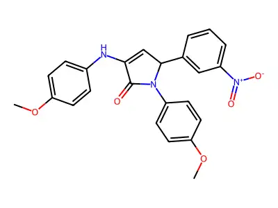 4-(4-methoxyanilino)-1-(4-methoxyphenyl)-2-(3-nitrophenyl)-2H-pyrrol-5-one structure