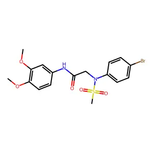 2-(4-bromo-N-methylsulfonylanilino)-N-(3,4-dimethoxyphenyl)acetamide structure