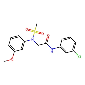 N-(3-chlorophenyl)-2-(3-methoxy-N-methylsulfonylanilino)acetamide structure