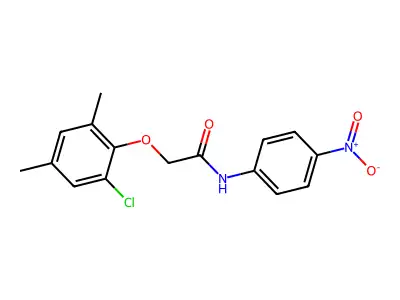 2-(2-chloro-4,6-dimethylphenoxy)-N-{4-nitrophenyl}acetamide structure