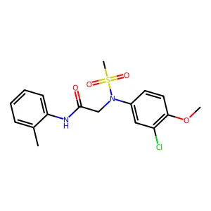 2-(3-chloro-4-methoxy-N-methylsulfonylanilino)-N-(2-methylphenyl)acetamide structure