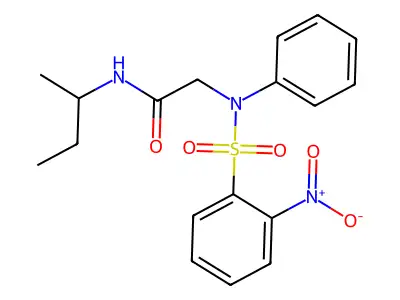 N-butan-2-yl-2-(N-(2-nitrophenyl)sulfonylanilino)acetamide structure