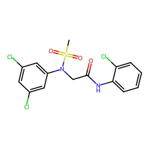 N-(2-chlorophenyl)-2-(3,5-dichloro-N-methylsulfonylanilino)acetamide structure