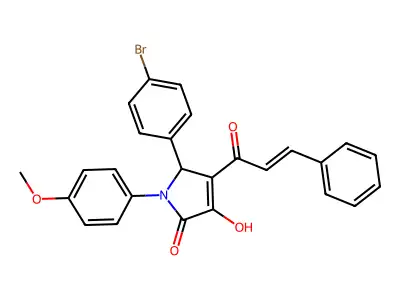 2-(4-bromophenyl)-4-hydroxy-1-(4-methoxyphenyl)-3-[(E)-3-phenylprop-2-enoyl]-2H-pyrrol-5-one structure