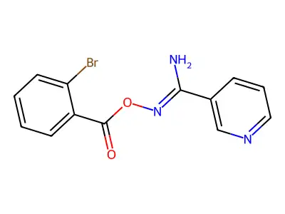 (Z)-N'-((2-bromobenzoyl)oxy)nicotinimidamide structure