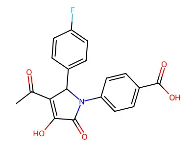 4-[3-acetyl-2-(4-fluorophenyl)-4-hydroxy-5-oxo-2H-pyrrol-1-yl]benzoic Acid structure