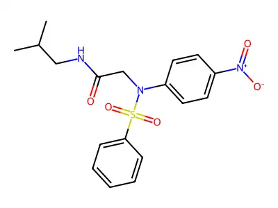 2-[N-(benzenesulfonyl)-4-nitroanilino]-N-(2-methylpropyl)acetamide structure