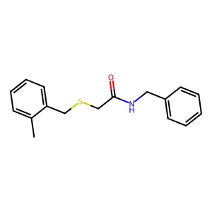 N-benzyl-2-[(2-methylphenyl)methylsulfanyl]acetamide structure