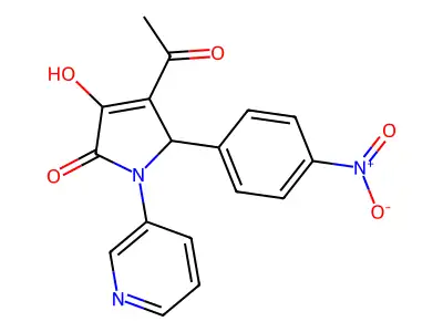 3-acetyl-4-hydroxy-2-(4-nitrophenyl)-1-pyridin-3-yl-2H-pyrrol-5-one structure