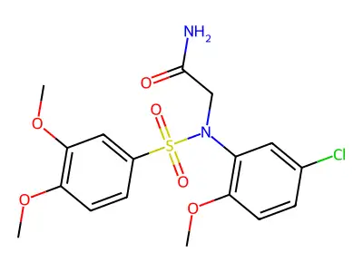 2-(5-chloro-N-(3,4-dimethoxyphenyl)sulfonyl-2-methoxyanilino)acetamide structure