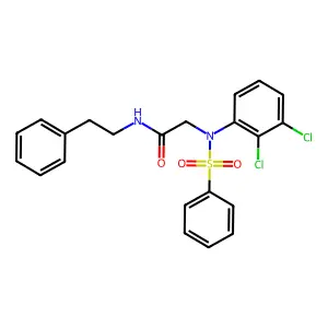 2-[N-(benzenesulfonyl)-2,3-dichloroanilino]-N-(2-phenylethyl)acetamide structure
