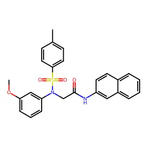 2-(3-methoxy-N-(4-methylphenyl)sulfonylanilino)-N-naphthalen-2-ylacetamide structure