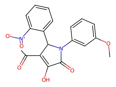 3-acetyl-4-hydroxy-1-(3-methoxyphenyl)-2-(2-nitrophenyl)-2H-pyrrol-5-one structure