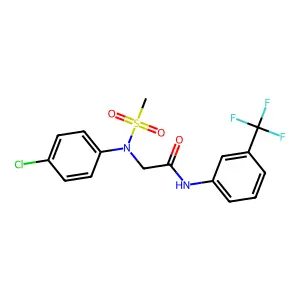 2-(4-chloro-N-methylsulfonylanilino)-N-[3-(trifluoromethyl)phenyl]acetamide structure