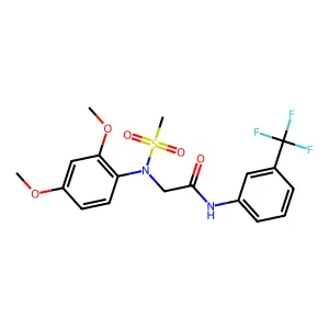 2-(2,4-dimethoxy-N-methylsulfonylanilino)-N-[3-(trifluoromethyl)phenyl]acetamide structure