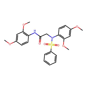 N-(2,4-dimethoxyphenyl)-2-[2,4-dimethoxy(phenylsulfonyl)anilino]acetamide structure