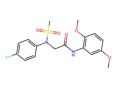 N-(2,5-dimethoxyphenyl)-2-(4-fluoro-N-methylsulfonylanilino)acetamide structure