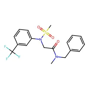 N-benzyl-N-methyl-2-[N-methylsulfonyl-3-(trifluoromethyl)anilino]acetamide structure