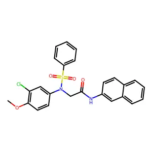 2-[N-(benzenesulfonyl)-3-chloro-4-methoxyanilino]-N-naphthalen-2-ylacetamide structure