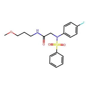 2-[(4-Fluorophenyl)(phenylsulfonyl)amino]-N-(3-methoxypropyl)acetamide structure