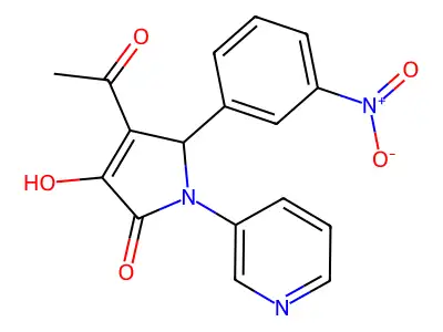 3-acetyl-4-hydroxy-2-(3-nitrophenyl)-1-pyridin-3-yl-2H-pyrrol-5-one structure