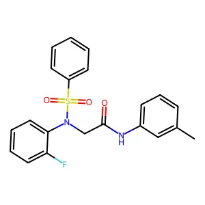 2-[N-(benzenesulfonyl)-2-fluoroanilino]-N-(3-methylphenyl)acetamide structure