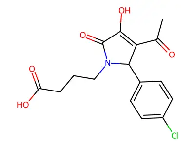 4-[3-acetyl-2-(4-chlorophenyl)-4-hydroxy-5-oxo-2H-pyrrol-1-yl]butanoic Acid structure