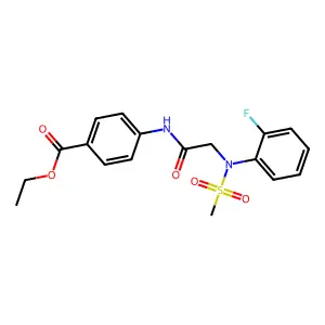 Ethyl 4-({[2-fluoro(methylsulfonyl)anilino]acetyl}amino)benzoate structure