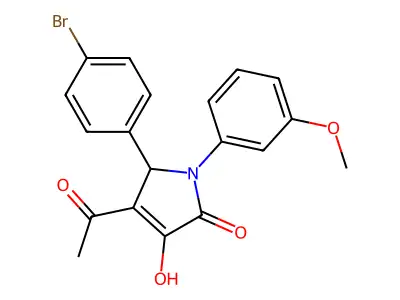 3-acetyl-2-(4-bromophenyl)-4-hydroxy-1-(3-methoxyphenyl)-2H-pyrrol-5-one structure