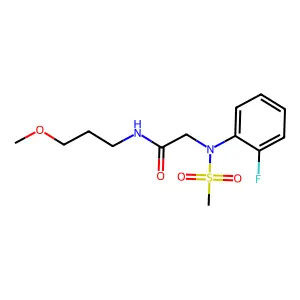 2-(2-fluoro-N-methylsulfonylanilino)-N-(3-methoxypropyl)acetamide structure