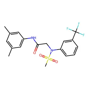 N-(3,5-dimethylphenyl)-2-[N-methylsulfonyl-3-(trifluoromethyl)anilino]acetamide structure