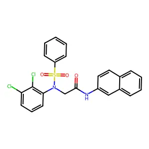 2-[N-(benzenesulfonyl)-2,3-dichloroanilino]-N-naphthalen-2-ylacetamide structure