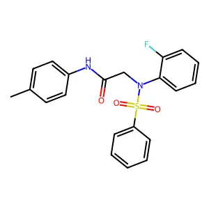 2-[N-(benzenesulfonyl)-2-fluoroanilino]-N-(4-methylphenyl)acetamide structure