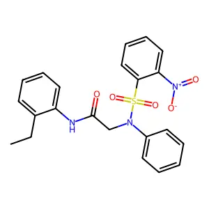 N-(2-ethylphenyl)-2-[({2-nitrophenyl}sulfonyl)anilino]acetamide structure