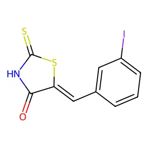 (5Z)-5-[(3-iodophenyl)methylidene]-2-sulfanylidene-1,3-thiazolidin-4-one structure