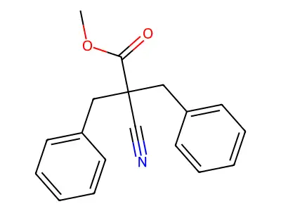 Methyl 2-benzyl-2-cyano-3-phenylpropanoate structure