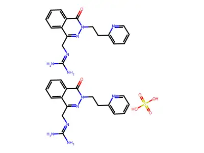 1(2H)-Phthalazinone, 4-(guanidinomethyl)-2-(2-(2-pyridyl)ethyl)-, hemisulfate structure