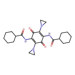 Cyclohexanecarboxamide,N'-[3,6-bis(1-aziridinyl)-p-benzoquinon-2,5-ylene]bis- structure